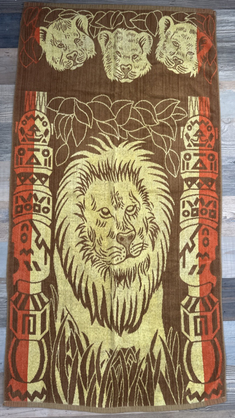 Franco Vintage Lion Beach Towel EUC No Tags